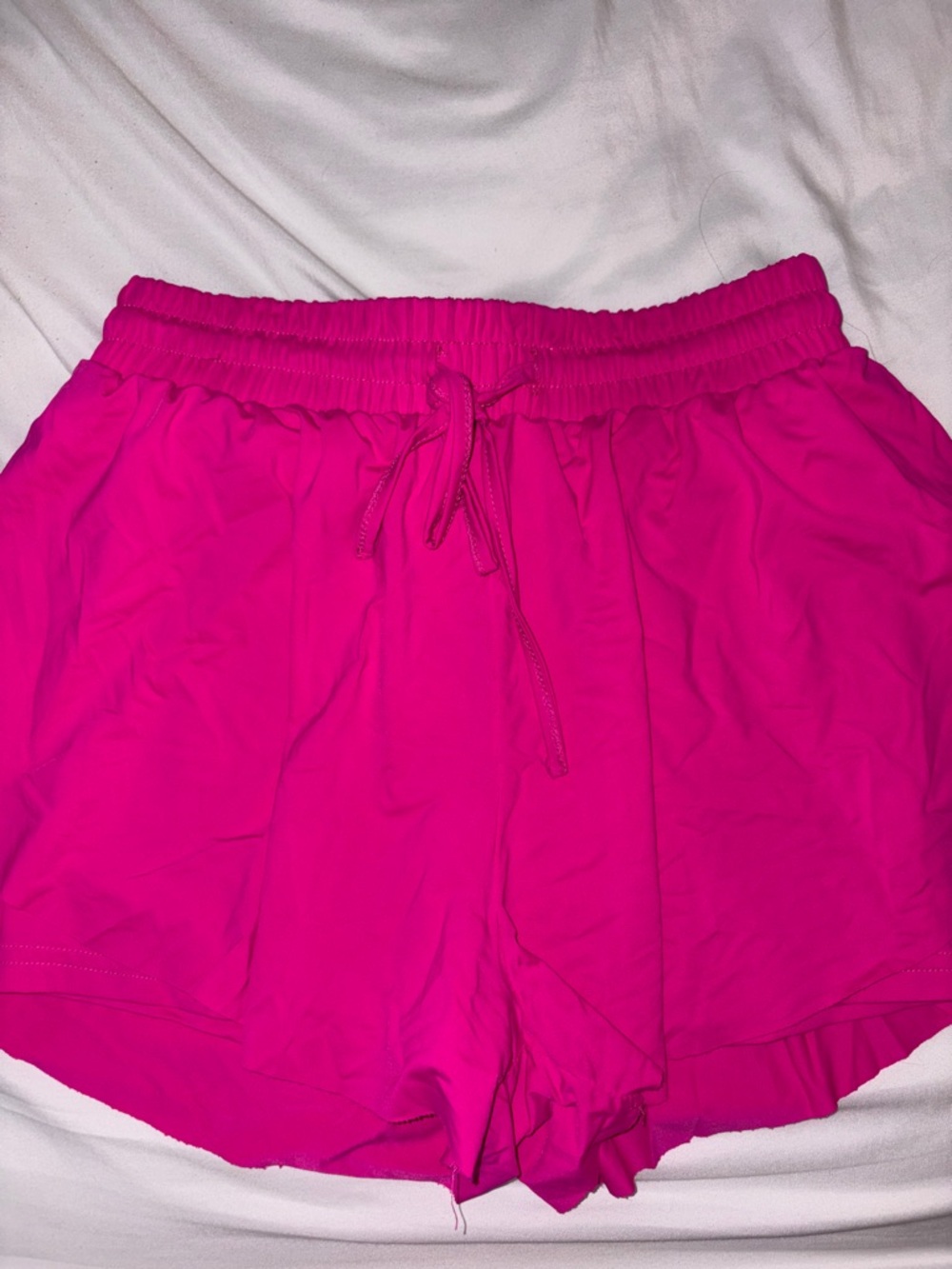 Women's Hot Pink Drawstring Lounge Shorts
